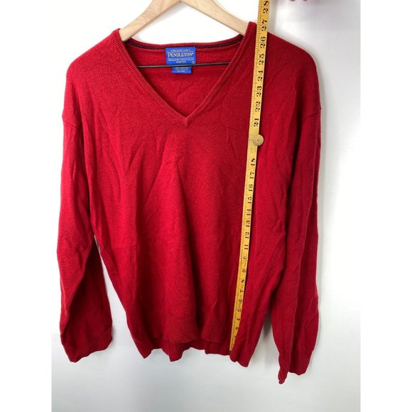 Pendleton V Neck Long Sleeve Solid Sweater Red S - Picture 3 of 5